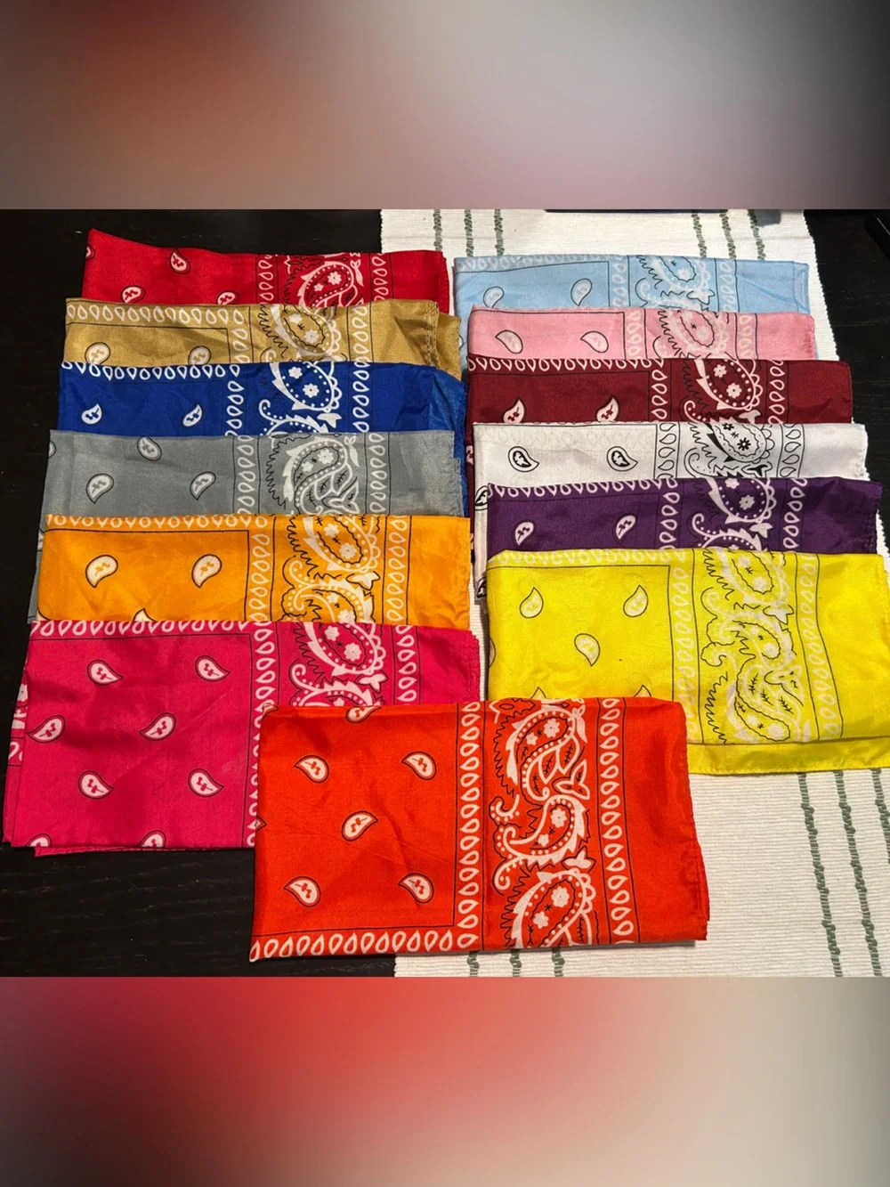 13 total- Assorted Cotton Bandana Set - Multicolor Paisley Headscarves